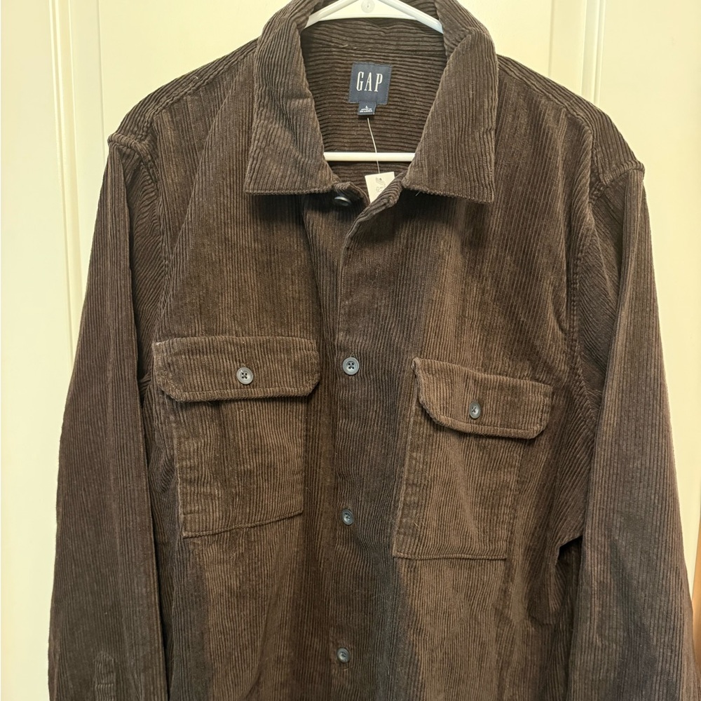 GAP Men's Dark Brown Corduroy Shirt Jacket
